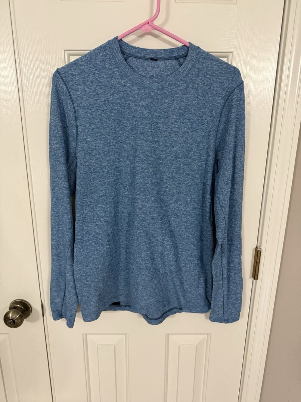 Lululemon Surge Men’s Warm Long Sleeve Blue Space Dye Crewneck A